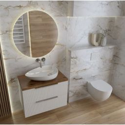 LaVita Almond umywalka 58x41 cm nablatowa owalna biały połysk