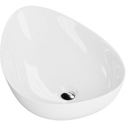 LaVita Almond umywalka 58x41 cm nablatowa owalna biały połysk