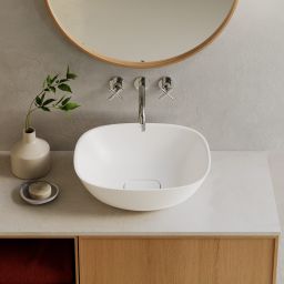 Lavaberg Hav umywalka 50x43 cm prostokątna nablatowa biały mat 663129051033