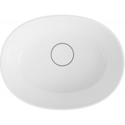 Lavaberg Skinn umywalka 47x36 cm owalna nablatowa biała/czarna połysk 663130051094