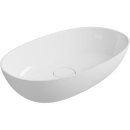 Lavaberg Skinn umywalka 60x36 cm owalna nablatowa biały połysk 663130061003