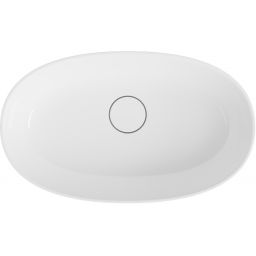 Lavaberg Skinn umywalka 60x36 cm owalna nablatowa biała/czarna połysk 663130061094