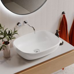 Lavaberg Freya umywalka 55x42 cm prostokątna nablatowa biały mat 663132060033