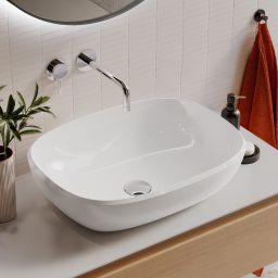 Lavaberg Freya umywalka 55x42 cm prostokątna nablatowa biały połysk 663132060003