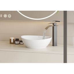 Megstyl Zora umywalka 41x34 cm owalna nablatowa biała 3192