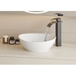 Megstyl Zora umywalka 41x34 cm owalna nablatowa biała 3192