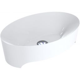 Miraggio Evora umywalka 50x32 cm nablatowa owalna biały połysk 0000189