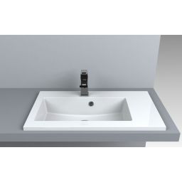 Miraggio Barcelona umywalka 70x40 cm wpuszczana prostokątna lewa biały połysk 0000480