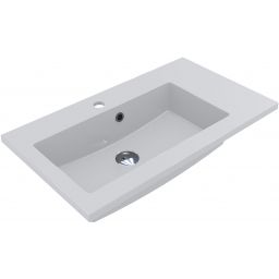 Miraggio Barcelona umywalka 70x40 cm wpuszczana prostokątna lewa biały połysk 0000480