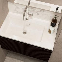 Miraggio Barcelona umywalka 70x40 cm wpuszczana prostokątna lewa biały połysk 0000480