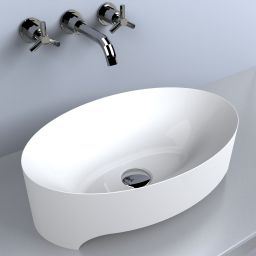 Miraggio Evora umywalka 50x32 cm nablatowa owalna biały połysk 0000189