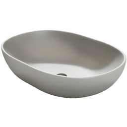 Massi Doti umywalka 60x43 cm nablatowa owalna szary mat MSU-5105A-MG
