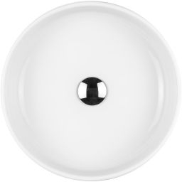 Oltens Fossa umywalka 40 cm nablatowa okrągła z powłoką SmartClean biała 40802000