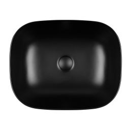 Oltens Hamnes umywalka 46,5x37,5 cm owalna nablatowa czarna 40301300