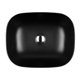 Oltens Hamnes umywalka 46,5x37,5 cm owalna nablatowa czarna 40301300