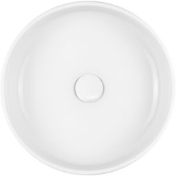 Oltens Fossa umywalka 40 cm nablatowa okrągła z powłoką SmartClean biała 40802000