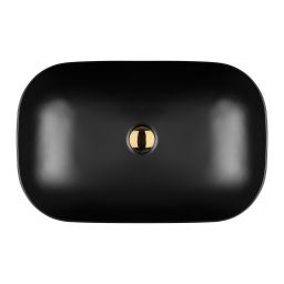 Oltens Hamnes umywalka 61x40 cm owalna nablatowa czarna 40302300