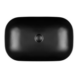 Oltens Hamnes umywalka 61x40 cm owalna nablatowa czarna 40302300