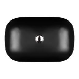 Oltens Hamnes umywalka 61x40 cm owalna nablatowa czarna 40302300