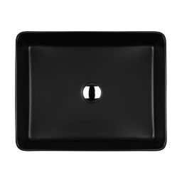 Oltens Forde umywalka 51x40,5 cm nablatowa prostokątna czarny mat 40303300