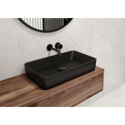 Oltens Forde umywalka 51x40,5 cm nablatowa prostokątna czarny mat 40303300