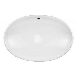 Oltens Sogne umywalka 63x42 cm owalna nablatowa biała 40310000