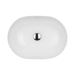 Outlet - Oltens Hamnes Thin umywalka 49,5x35,5 cm nablatowa owalna z powłoką SmartClean biała 40819000