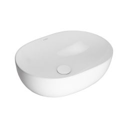 Oltens Hamnes Thin umywalka 49,5x35,5 cm nablatowa owalna biała 40319000