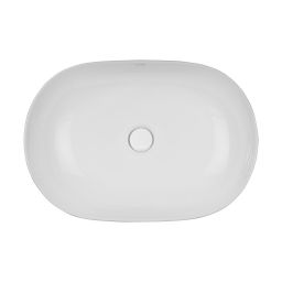 Oltens Hamnes Thin umywalka 60,5x41,5 cm owalna nablatowa biała 40320000