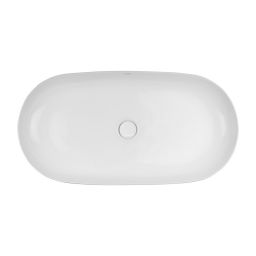 Oltens Hamnes Thin umywalka 80x40 cm nablatowa owalna z powłoką SmartClean biała 40821000