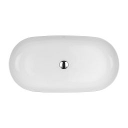 Outlet - Oltens Hamnes Thin umywalka 80x40 cm nablatowa owalna z powłoką SmartClean biała 40821000