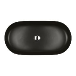 Oltens Hamnes Thin umywalka 80x40 cm owalna nablatowa czarna 40321300