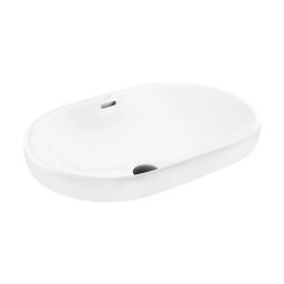Oltens Tive umywalka 61x40 cm owalna wpuszczana biała 40323000