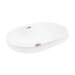 Oltens Tive umywalka 61x40 cm owalna wpuszczana biała 40323000