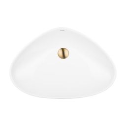 Oltens Vala umywalka 59x39 cm nablatowa owalna z powłoką SmartClean biała 40825000