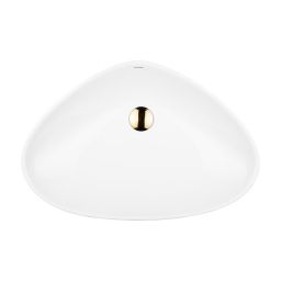 Oltens Vala umywalka 59x39 cm nablatowa owalna z powłoką SmartClean biała 40825000