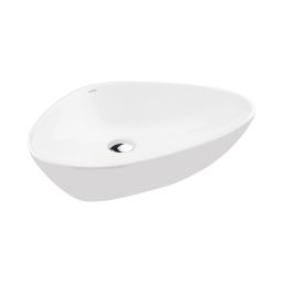 Outlet - Oltens Vala umywalka 59x39 cm nablatowa owalna z powłoką SmartClean biała 40825000