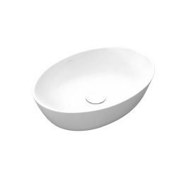 Oltens Nilsa umywalka 50x35 cm owalna nablatowa biały mat 40338900