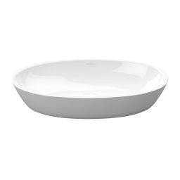 Oltens Nilsa umywalka 60x35 cm owalna nablatowa biały połysk 40339000