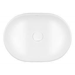 Oltens Hamnes umywalka 47,5x34 cm nablatowa owalna z powłoką SmartClean biała 40809000