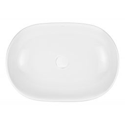 Oltens Hamnes umywalka 60x42,5 cm owalna nablatowa biała 40315000