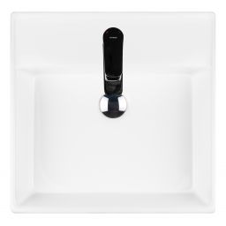 Oltens Hyls umywalka 47x47 cm kwadratowa nablatowa biała 41309000