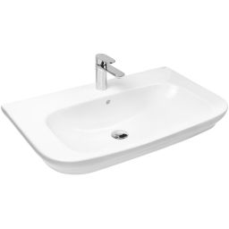 Oltens Gulfoss umywalka 80x46 cm półokrągła meblowa-nablatowa biała 41402000