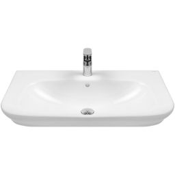 Oltens Gulfoss umywalka 80x46 cm półokrągła meblowa-nablatowa biała 41402000