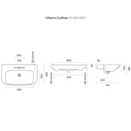 Oltens Gulfoss umywalka 80x46 cm półokrągła meblowa-nablatowa biała 41402000