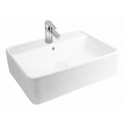 Oltens Duve umywalka 58x45 cm nablatowa prostokątna z powłoką SmartClean biała 41812000