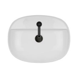 Oltens Hamnes Thin umywalka 51x39 cm owalna nablatowa biała 41313000