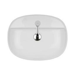 Oltens Hamnes Thin umywalka 51x39 cm owalna nablatowa biała 41313000