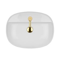 Oltens Hamnes Thin umywalka 51x39 cm owalna nablatowa biała 41313000