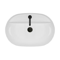 Oltens Hamnes Thin umywalka 62x42 cm owalna nablatowa biała 41314000